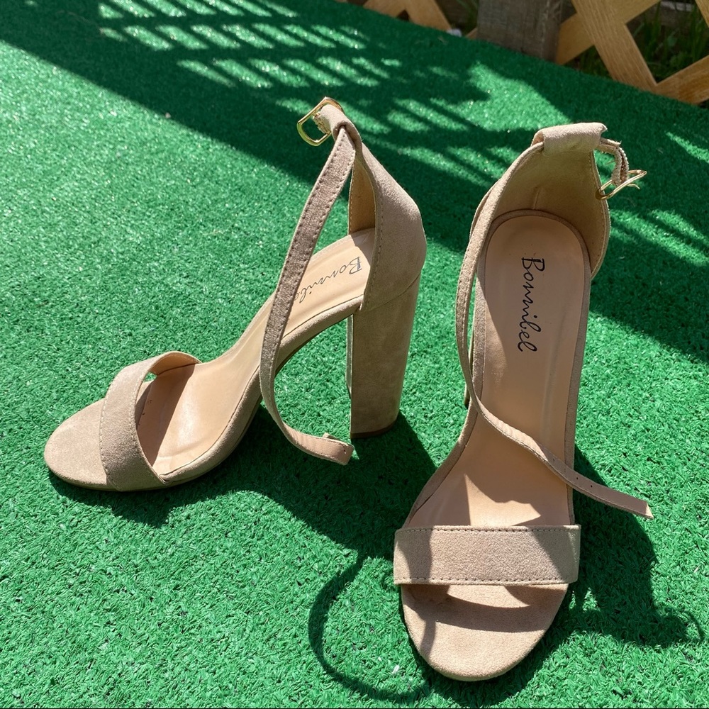 Nude Suede Heels